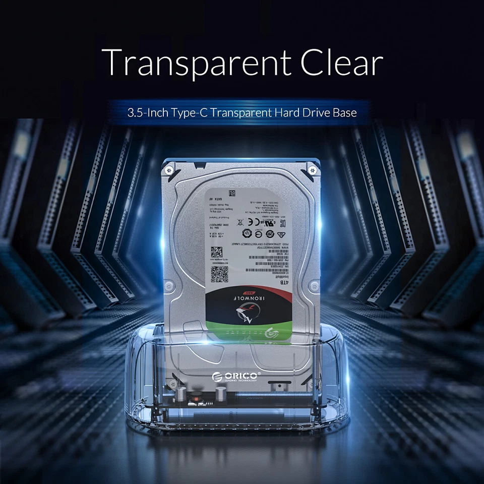 ORICO USB 3.1 10Gbps Hard Drive Docking Station USB-C 2.5/3.5" SATA SSD HDD Dock - Image 3 of 4