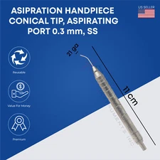 Aspirating handpiece Conical Tip, aspirating port 0.3 mm, 21 ga, SS