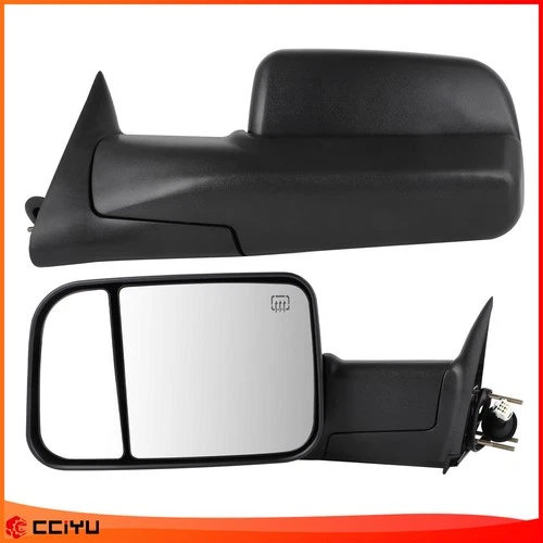 Power Heated Side Tow Mirrors Fits 98-02 Dodge Ram 1500 2500 3500 w/Bracket Pair