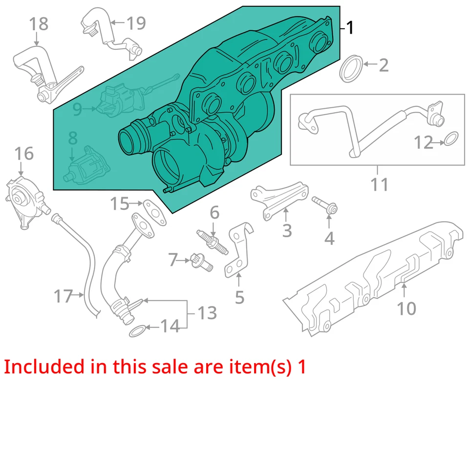Turbocompressor BMW X5 2018 fabricante de equipamento original 124K milhas - LKQ421738817 - Imagem 4 de 4