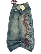Y2K Embroidery Baggy Jeans High Streetwear Vintage Denim