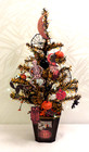 Vintage Style Halloween Tree W/ Ornaments and Light Up 16"  Tabletop Decor OOAK