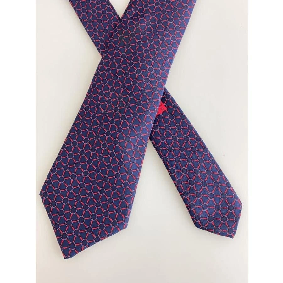 Corbata HERMES Rojo Púrpura Seda Logo vendedor de Japón N0207 26 Hecha en Francia Foto 2 de 4