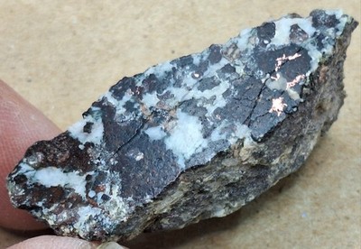 Native Copper -Datolite-Prehnite -Calcite in Basalt -Natural Stone