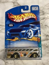 Hot Wheels Surfin' School Bus Surf's Up Silver 1:64 Diecast 2002 Unopened