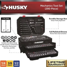 Husky H290MTS 290 Piece Mechanics Tool Set - Brand New