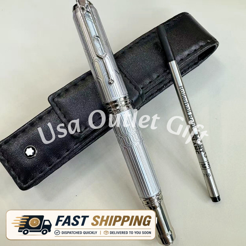 Bid MONTBLANC Victor Hugo Writers Edition Rollerball Pen Silver Barley VIP Gift