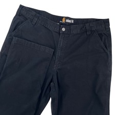 Carhartt Work Pants Mens 40x30 Black Relaxed Fit Canvas Utility Construction