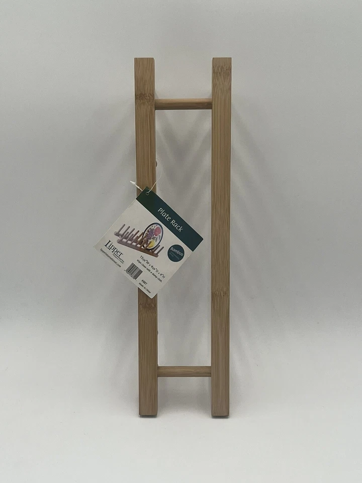 Plato de bambú y tapa estante organizador tienda y exhibición platos lapa nuevo con etiquetas Foto 3 de 3