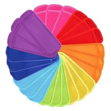  24 Pack Reusable Popsicle Bags Ice Pop Sleeves Antifreezing Sleeves, 8 Colors 