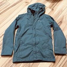 Columbia Rain Jacket Kids M 10/12 Dusty Green Omni Tech Packable Windbreaker