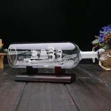 Nautical Mayflower Ship in a Bottle Glass Ornament Desk Nautical Home Decoration