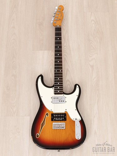 2011 Fender Pawn Shop '72 Semi-Hollow Strat-Style Guitar w/ Wide Range, Japan - Picture 2 of 18