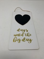 Days Until Wedding Countdown Plaque White Gold Chalkboard Sign Engagement Gift
