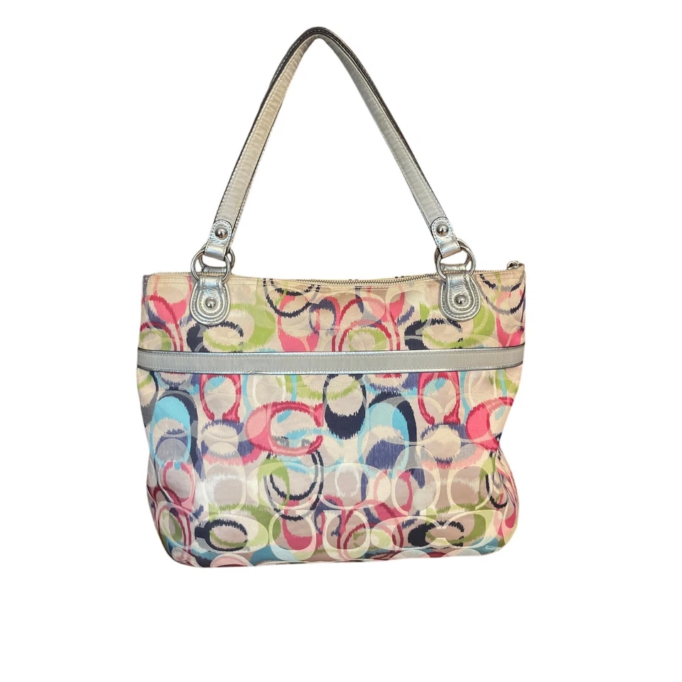 Bolso de Hombro Vintage Y2K COACH Amapola Multicolor Grande Laptop Viaje Foto 4 de 4