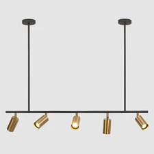 Black Gold 5 Light Track Lighting Kit Ceiling Mount Contemporary Adjustable 5...