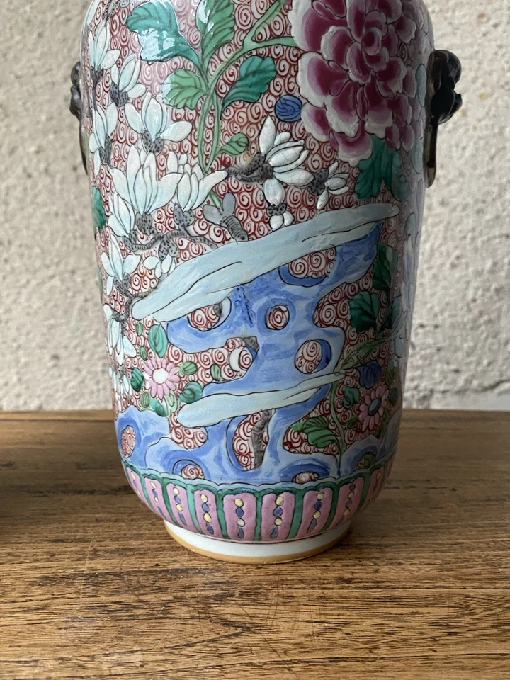 Paire De Vases Balustres En Porcelaine Émaillée Chine - Photo 4/4