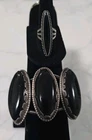 Gorgeous Vintage Navajo - Black Onyx & Sterling Silver Cuff & Ring Set