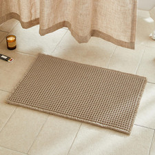 Waffle Bath Mat, Boho Bathroom Rugs Non Slip Washable Super Absorbent Quick Dry