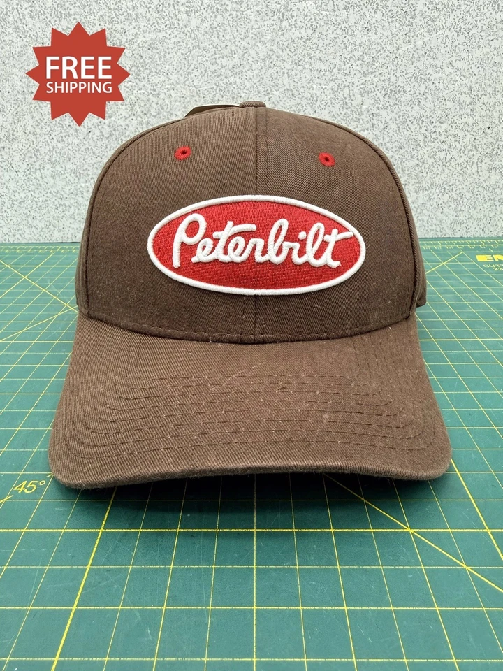 Auténtica gorra Peterbilt marrón y roja bordada con tirantes - ¡Por el juego nueva con etiquetas! Foto 2 de 4