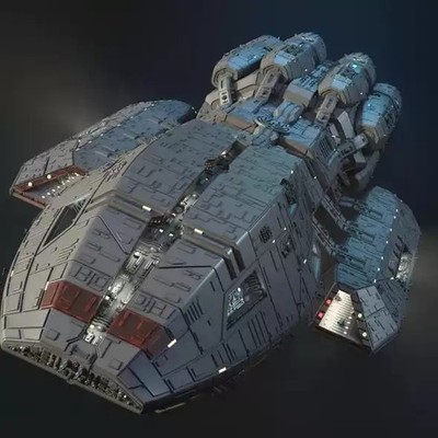 1/4000 Battlestar Pegasus Space Battleship Mode Kit W/base 3D Printing DIY gift