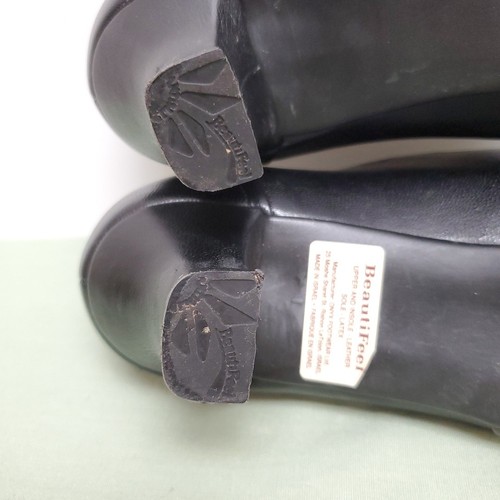 Beautifeel Black Leather Rosalina Pleated Bootie Pumps Heels, 39 EUR 8.5 US, EUC - Picture 12 of 16