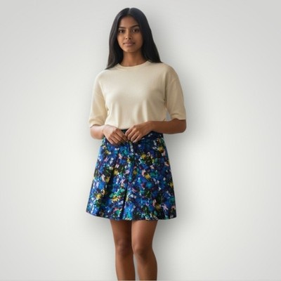 Milly Minis Girls 8 Jewel Print Pleated Skirt Multicolor Made in USA Party
