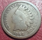 1864 Indian Head Cent. Free Shipping