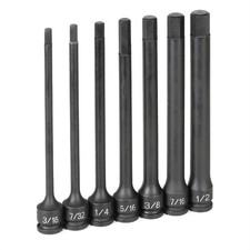 Grey Pneumatic 3/8" Dr. 7 Piece 6" Length Fractional Hex Driver Set