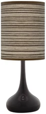 Giclee Glow Black Droplet 23 1/2" Cedar Zebrawood Shade Table Lamp