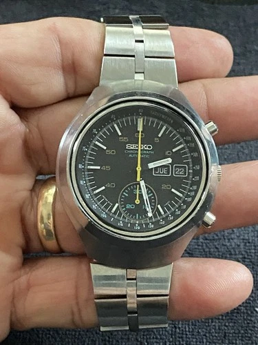 Seiko Vintage Automatic Chronograph 6139-7100 Darth Vader Japan Made Watch