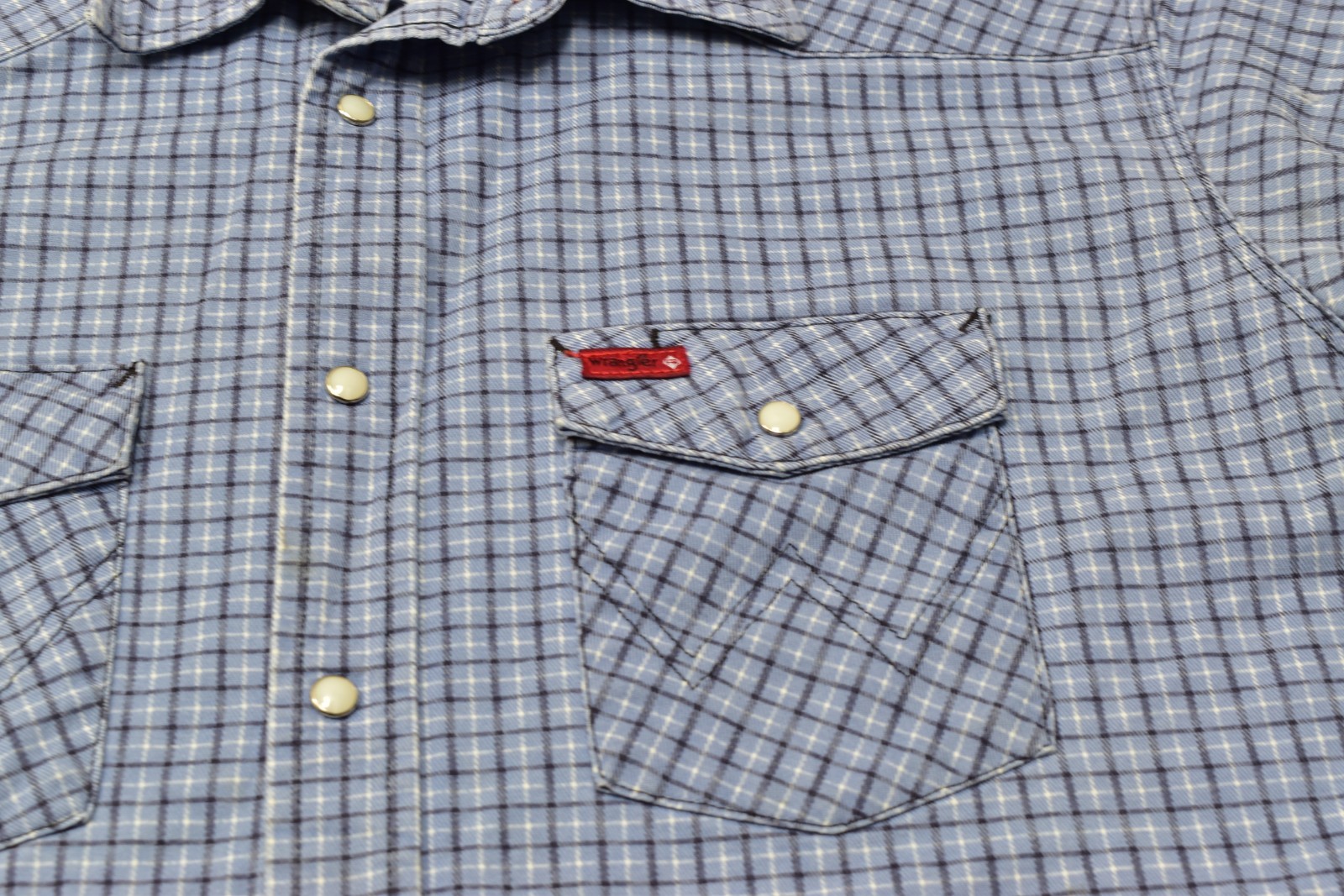 Wrangler FR Flame Resistant Plaid Western Snap Work Shirt Blue XXL Regular HRC 2 thumbnail 2