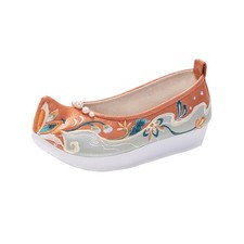 Women Pointed Toe Hanfu Ethnic Shoes Beaded Floral Chinese Embroidered Shoes