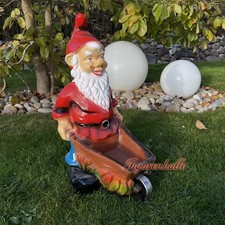 Gartenzwerg Schubkarre Zwerg Garten Gartenfigur Figur Statue Karre Deko witzig