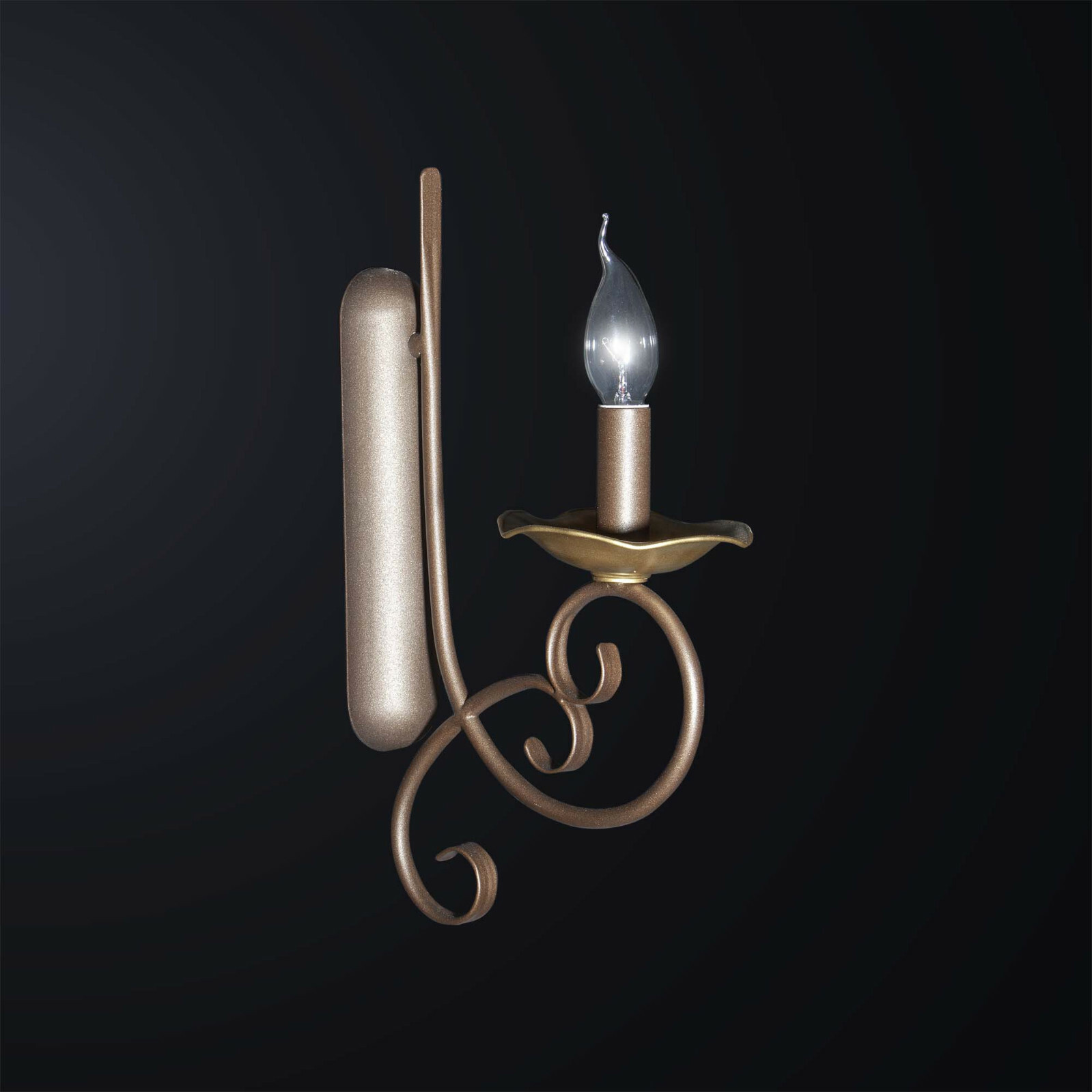 Applique Classico Marrone Oro in Ferro Battuto Artigianale BGA