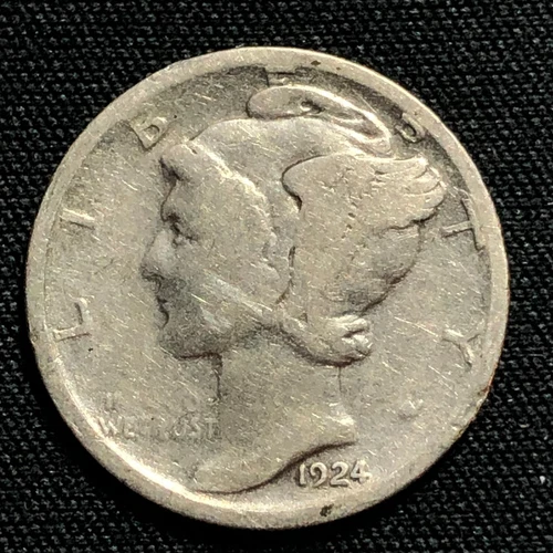 1924-D Mercury Dime Silver Denver Mint Good Condition