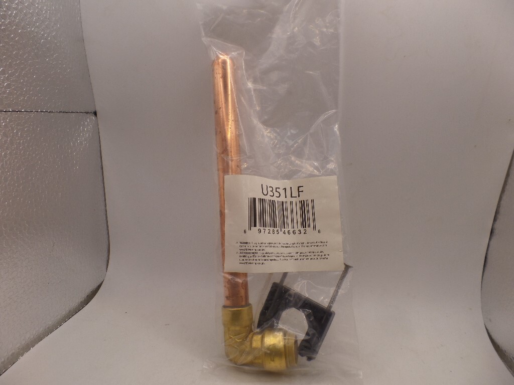 SHARKBITE U351LFA PUSH TO CONNECT 1/2"x8" PTC COPPER PIPE STUBOUT ELBOW FITTING