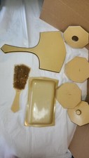 Vintage Tusculor Beige Bakelite 5 piece vanity set. Brush Used,.
