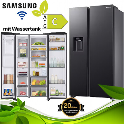 Samsung Side-by-Side Kühlschrank mit Wassertank No Frost Premium Black Steel 