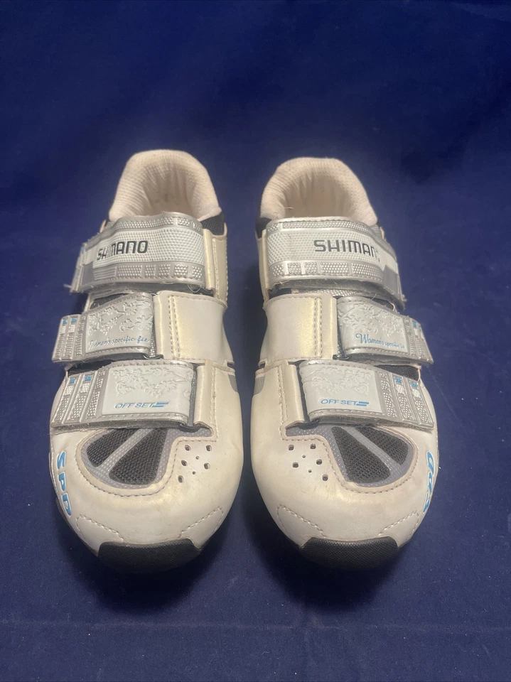 Zapatos de ciclismo Shimano Dynalast RP2W blancos para mujer talla 7,8 EE. UU., 40 UE Foto 2 de 4