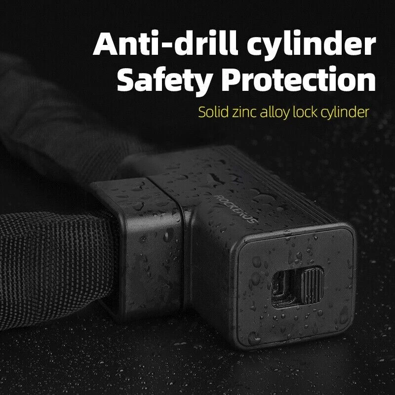 New ROCKBROS Bicycle Chain Lock Heavy Duty Motorcycle Anti-theft Padlock 2 Keys - Image 3 of 4