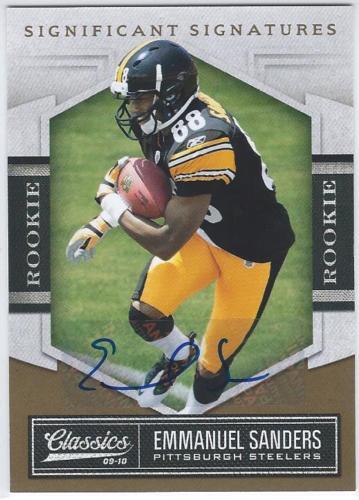 2010 CLASSICS SIGNIFICANT SIGNATURES GOLD #138 EMMANUEL SANDERS AUTO RC /499