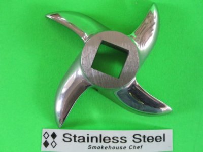 Smokehouse Chef #22 Meat Grinder Plate - 3/4" (20mm) Large Holes, 3 3/16" Diameter, Stainless Steel - View #4