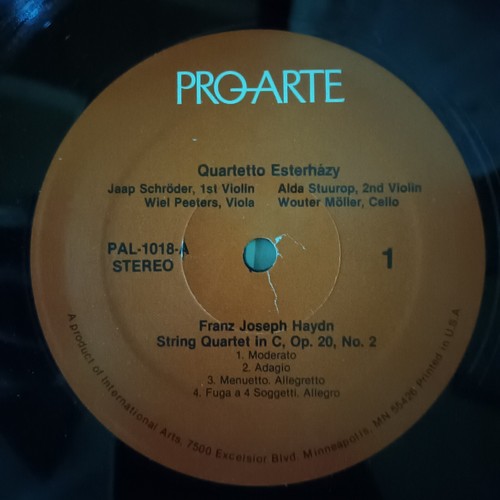PRO ARTE STEREO PAL 1018 HAYDN STRING QT # 2 & 4 OP 20 *QUARTETTO ESTERHAZY* EX+ - Picture 3 of 3