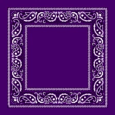 Purple Open Center Paisley BANDANA Head Face Wrap Mask Neck Scarf Cover Hanky