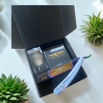 Rasier Geschenkset Sovereign Rasierseife 125g + Rasierpinsel + Halsrasierer schneiden