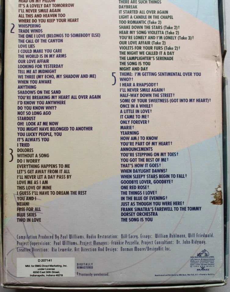 TOMMY DORSEY & FRANK SINATRA ПЕСНЯ ЭТО ВЫ 5 ДИСКОВ БОКС-СЕТ [ПОЧТИ КАК НОВЫЙ Б/У CD] - Изображение 3 из 3