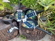 D&W Deane and White Cookware 7.8" 9.5" 11" Skillets And Casserole BLACK NEW