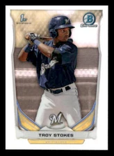 2014 Bowman Draft #CDP111 Troy Stokes Rookie Chrome Refractors Milwaukee Brewers