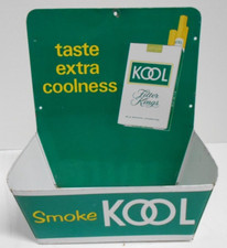 Vtg "Smoke KOOL Cigarettes" Wall Mount/ Counter Top POS Pressed-Tin Match Holder